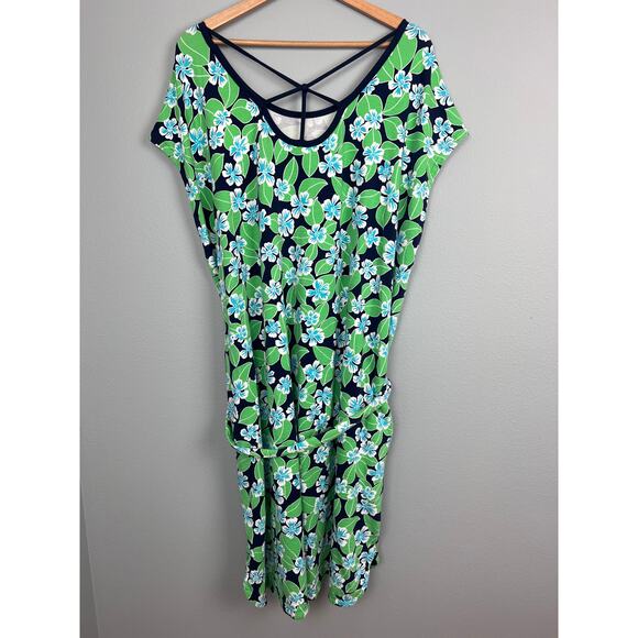 T by Talbots Womens 3X Plus Floral Dress UPF 50+‎ Coastal Resort Travel Stretch - Picture 4 of 10